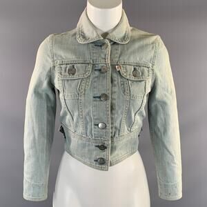VIVIENNE WESTWOOD Size XS Blue Cotton Blend Cropped Jacket